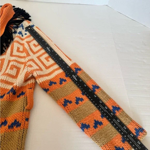 Mother Runaway Child Open Cardigan Fringe Coral Women’s Sz Large Alpaca NO BELT - Picture 14 of 14